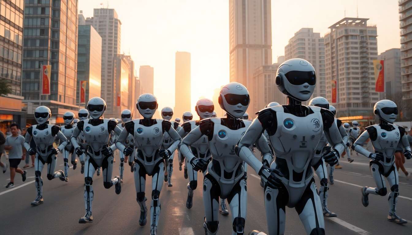 Une première mondiale : des robots humanoïdes au semi-marathon de pékin