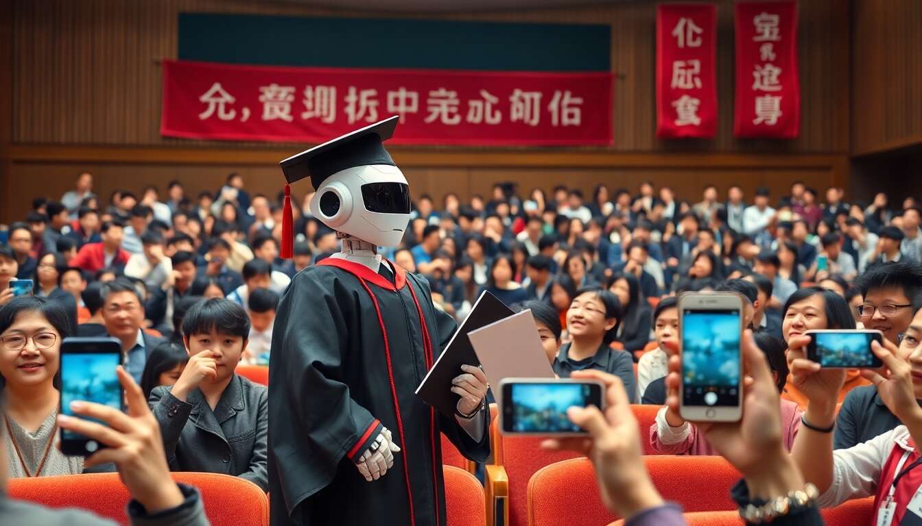 Un robot humano&iuml;de provoque l'&eacute;moi en chine