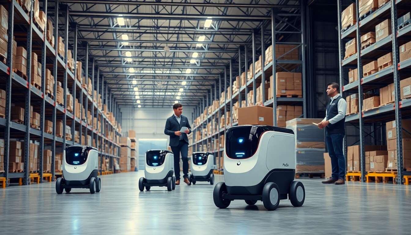 Manutention autonome : Réduisez la pénibilité de vos équipes avec les robots de livraison Pudu.