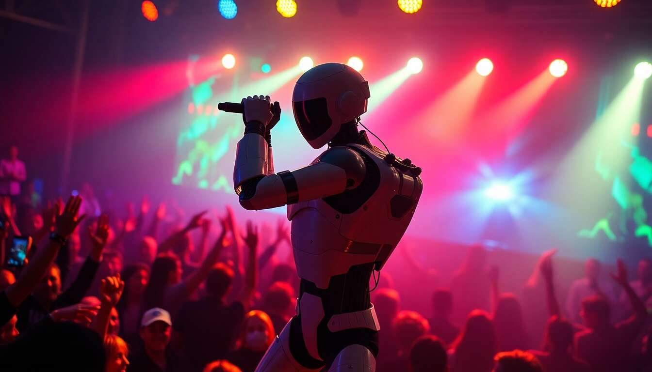 Un robot enflamme la scène lors d’un concert rock : une performance surréaliste